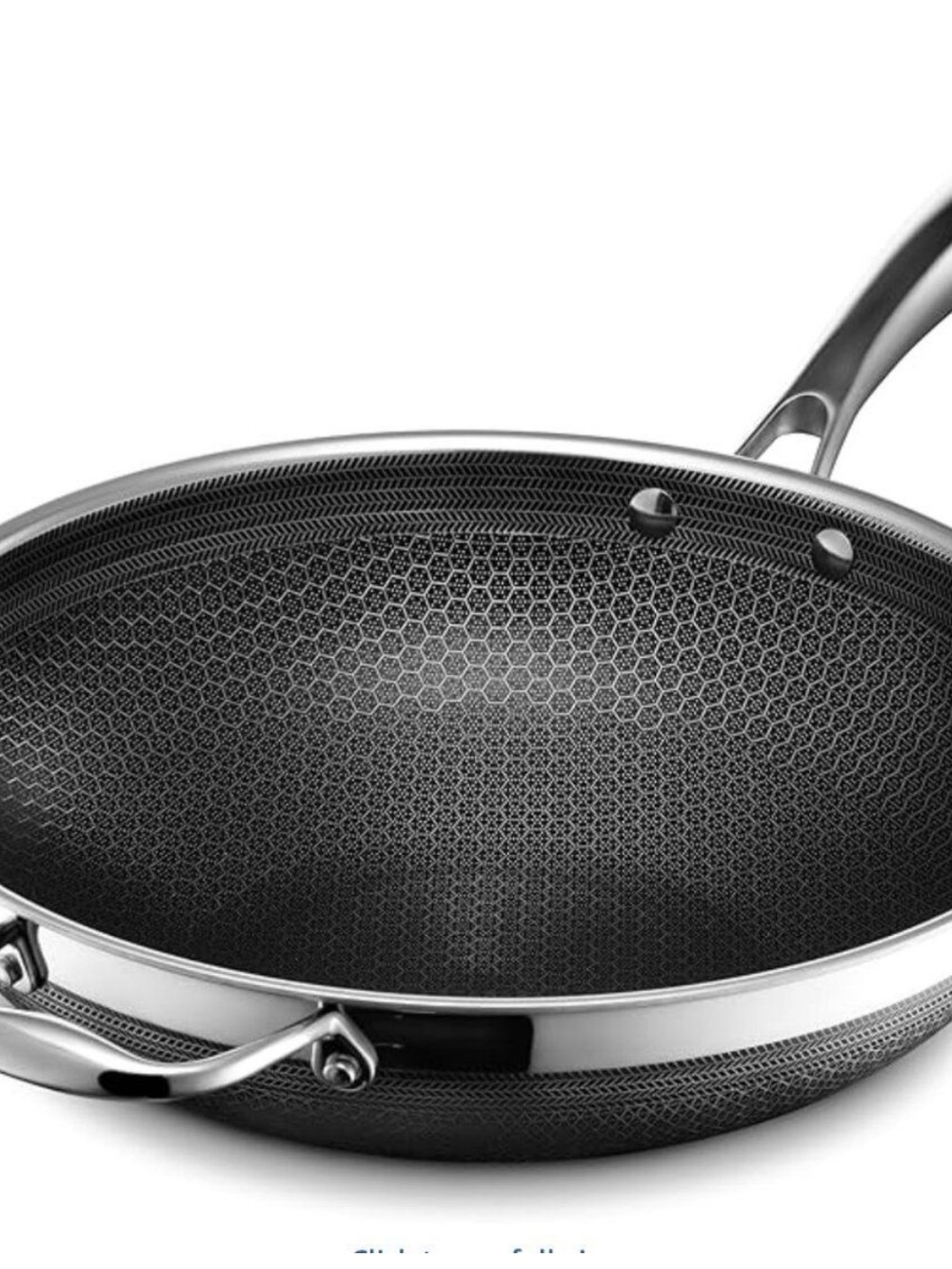 Hexclad Hybrid Nonstick Stainless Steel Cast Iron 12 inch Wok Sauce Pan Pot